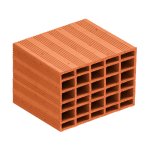 250 x 250 x 200 mm Ebatlarında Yatay Delikli Tuğla