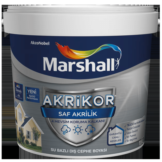 Marshall Boya - Akrikor Saf Akrilik - Dış Cephe Duvar Boyası