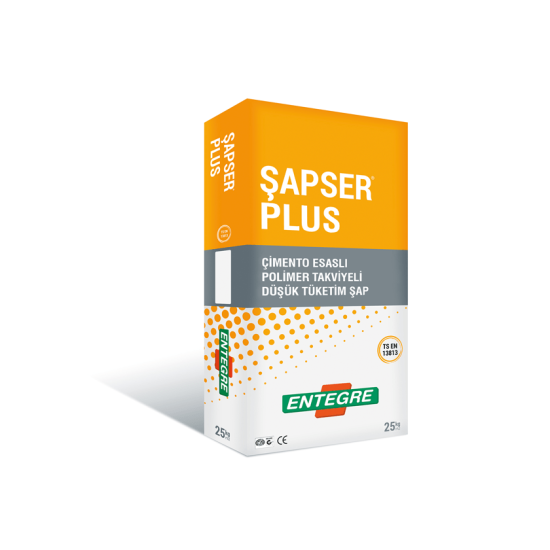 Entegre - Şapser Plus - Çimento Esaslı Polimer Takviyeli Düşük Tüketimli Şap