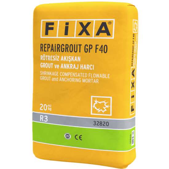 Fixa Yapı Kimyasalları - Repairgrout Gp F40 - Rötresiz Akışkan Grout ve Ankraj Harcı