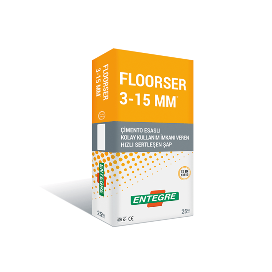 Entegre - Floorser (3-15mm) - Çimento Esaslı Hazır Kendiliğinden Yayılabilen Tesviye Şapı