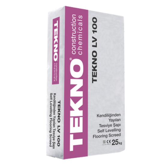 Tekno Yapı Kimyasalları - Tekno LV 100 - Kendiliğinden Yayılan Hazır Zemin Kaplama Harcı