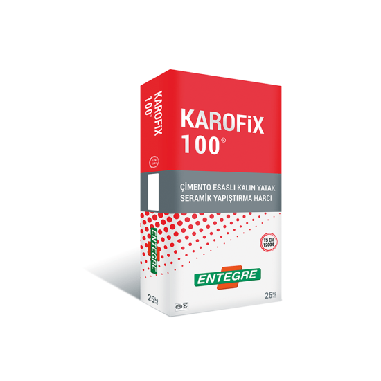 Entegre - Karofix 100 - Çimento Esaslı Kalın Yatak Seramik Yapıştırma Harcı