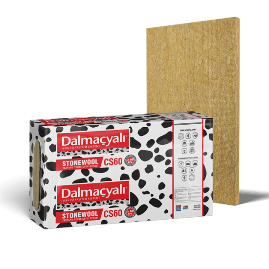 Filli Boya Dalmaçyalı - Stonewool CS60 Taşyünü Teras Çatı Levhası - Kalınlık: 7 cm