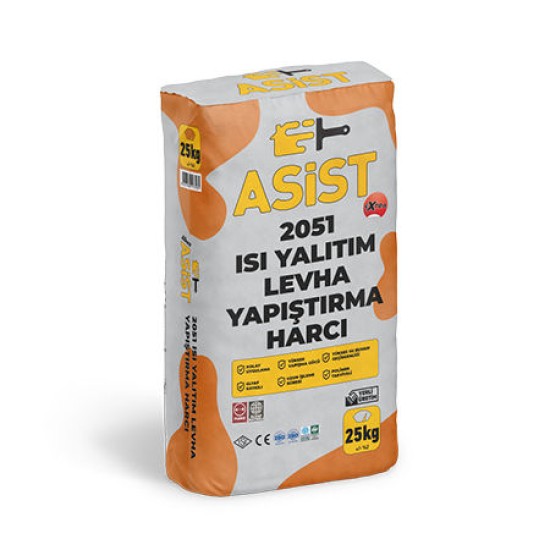 Albera Boya - Asist 2051 Extra Isı Yalıtım Levha Yapıştırma Harcı - Yapıştırma Harcı