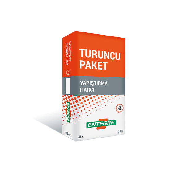 Entegre - Turuncu Paket Yapıştırma Harcı - Çimento Esaslı Isı Yalıtım Plakası Yapıştırma Harcı