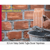 85 mm Kalınlığında Yatay Delikli Tuğlalarla Duvar Örülmesi Malzeme Dahil Yapılması Fiyatı