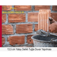 135 mm Kalınlığında Yatay Delikli Tuğlalarla Duvar Örülmesi Malzeme Dahil Yapılması Fiyatı