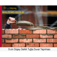 90 mm Kalınlığında Düşey Delikli Dış Cephe Tuğlalarıyla Duvar Örülmesi Malzeme Dahil Yapılması Fiyatı