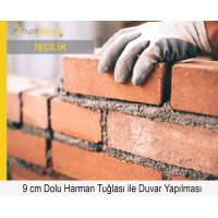 90 mm Kalınlığında Dolu Harman Tuğlalarıyla Duvar Örülmesi Malzeme Hariç İşçilik Fiyatı