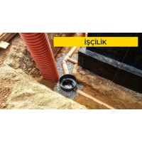 Ø 100 mm anma çaplı, PVC esaslı koruge drenaj borusunun temini ve yerine dösenmesi (Malzeme Hariç) (İşçilik)