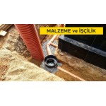 Ø 100 mm anma çaplı, PVC esaslı koruge drenaj borusunun temini ve yerine dösenmesi (Malzeme Dahil)