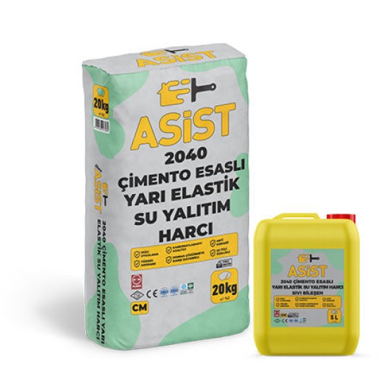 Albera Boya - Asist 2040 Çimento Esaslı Yarı Elastik Su Yalıtım Malzemesi - Su Yalıtım Malzemesi