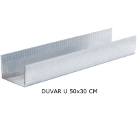 All Alçı - Duvar U 50 Profil 0,40 mm - (Boyut: 30/50/30 mm) (Du 50 Profili)
