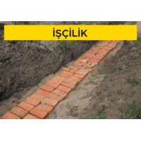 Yer altı kablo kanalı için (bir adet alçak gerilim kablolu ve bir adet yüksek gerilim kablolu) kum ve harman tuğlası serilmesi (Tip-B) (Malzeme Hariç) (İşçilik)