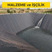 1,5 mm kalınlıkta, HDPE esaslı, (düz tip yada sinyal tabakalı) jeomembran ile su yalıtımı yapılması (Malzeme Dahil)