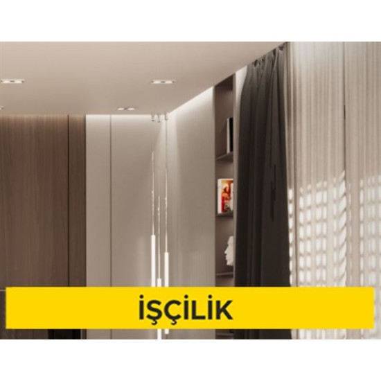 Kartonpiyer alçısı ile perde bantı yapılması (Malzeme Hariç) (İşçilik)