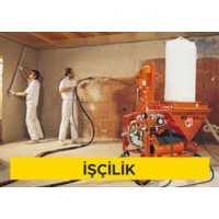 Makina alçısı ile duvarlara 20 mm kalınlığında tek kat alçı sıva yapılması (Beton, tuğla vb. yüzeylere) (Malzeme Hariç) (İşçilik)