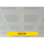 30x30cm ebadında 0,50mm kalınlığında minimum 20 mikron elektrostatik toz boyalı (polyester esaslı) arka yüzü akustik kumaş kaplı delikli alüminyum plakadan (EN AW 3000 serisi) oturmalı sistem asma tavan yapılması (Malzeme Hariç) (İşçilik) 30x30cm ebadında 0,50mm kalınlığında minimum 20 mikron elektrostatik toz boyalı (polyester esaslı) arka yüzü akustik kumaş kaplı delikli alüminyum plakadan (EN AW 3000 serisi) oturmalı sistem asma tavan yapılması (Malzeme Hariç) (İşçilik)
