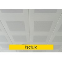 30x30cm ebadında 0,50mm kalınlığında minimum 20 mikron elektrostatik toz boyalı (polyester esaslı) arka yüzü akustik kumaş kaplı delikli alüminyum plakadan (EN AW 3000 serisi) oturmalı sistem asma tavan yapılması (Malzeme Hariç) (İşçilik) 30x30cm ebadında 0,50mm kalınlığında minimum 20 mikron elektrostatik toz boyalı (polyester esaslı) arka yüzü akustik kumaş kaplı delikli alüminyum plakadan (EN AW 3000 serisi) oturmalı sistem asma tavan yapılması (Malzeme Hariç) (İşçilik)