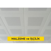 30x30cm ebadında 0,50mm kalınlığında minimum 20 mikron elektrostatik toz boyalı (polyester esaslı) arka yüzü akustik kumaş kaplı delikli alüminyum plakadan (EN AW 3000 serisi) oturmalı sistem asma tavan yapılması (Malzeme Dahil) 30x30cm ebadında 0,50mm kalınlığında minimum 20 mikron elektrostatik toz boyalı (polyester esaslı) arka yüzü akustik kumaş kaplı delikli alüminyum plakadan (EN AW 3000 serisi) oturmalı sistem asma tavan yapılması (Malzeme Dahil)