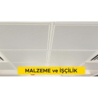 30X30cm ebadında 0,50mm kalınlığında minimum 20 mikron elektrostatik toz boyalı (polyester esaslı) arka yüzü akustik kumaş kaplı delikli alüminyum plakadan (EN AW 3000 serisi) sarkmalı sistem asma tavan yapılması (Malzeme Dahil) 30X30cm ebadında 0,50mm kalınlığında minimum 20 mikron elektrostatik toz boyalı (polyester esaslı) arka yüzü akustik kumaş kaplı delikli alüminyum plakadan (EN AW 3000 serisi) sarkmalı sistem asma tavan yapılması (Malzeme Dahil)