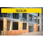 Her iki yüzü cam elyaf şilte kaplı, lifler ile güçlendirilmiş alçı levhalar ile çift iskeletli (bağlantılı) dış cephe duvarı yapılması (Çift Duvar C 75 profili-60 cm aks aralığı) (dış yüzeyde tek kat 12,5 mm cam elyaf şilte kaplı levha, (Malzeme Hariç) (İ