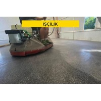 Mevcut dökme mozaik döşeme kaplamasının silinmesi (Malzeme Hariç) (İşçilik)