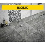 30 x 60 cm anma ebatlarında, her türlü desen ve yüzey özelliğinde, I.kalite, renkli, sırlı porselen karo ile 3 mm derz aralıklı döşeme kaplaması yapılması (karo yapıştırıcısı ile) (Malzeme Hariç) (İşçilik) 30 x 60 cm anma ebatlarında, her türlü desen ve yüzey özelliğinde, I.kalite, renkli, sırlı porselen karo ile 3 mm derz aralıklı döşeme kaplaması yapılması (karo yapıştırıcısı ile) (Malzeme Hariç) (İşçilik)