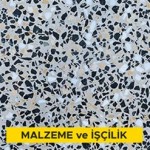 Mermer agregalı terrazo karo ile iç mekan döşeme kaplaması yapılması (Kırılma Yükü Şartları (Sınıf 3) Yüzey alanı ? 1800cm² ebatlarda ve kırılma dayanımı > 3 kN, honlu veya cilalı) (Malzeme Dahil)