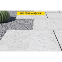 Mermer agregalı terrazo karo ile dış mekan döşeme kaplaması yapılması (Kırılma Dayanımı Şartları (Sınıf 1) Eğilme dayanımı minimum 2,8 Mpa Aşınma direnç sınıfı (2-G), Yüzey alanı ? 1600 cm², her türlü yüzey işlemli) (Malzeme Dahil) Mermer agregalı terrazo karo ile dış mekan döşeme kaplaması yapılması (Kırılma Dayanımı Şartları (Sınıf 1) Eğilme dayanımı minimum 2,8 Mpa Aşınma direnç sınıfı (2-G), Yüzey alanı ? 1600 cm², her türlü yüzey işlemli) (Malzeme Dahil)