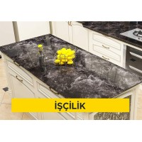 3 cm kalınlığındaki renkli mermer ile tezgah üstü kaplaması yapılması (Malzeme Hariç) (İşçilik)