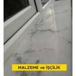 3 cm kalınlığında beyaz mermer levha ile dış denizlik yapılması (3cmx30-40- 50cmxserbest boy) (honlu ve cilalı hariç her türlü yüzey işlemli) (Malzeme Dahil) 3 cm kalınlığında beyaz mermer levha ile dış denizlik yapılması (3cmx30-40- 50cmxserbest boy) (honlu ve cilalı hariç her türlü yüzey işlemli) (Malzeme Dahil)