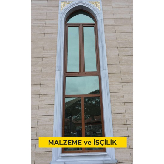 2 cm kalınlığında beyaz mermer levha ile söve yapılması (2cmx30-40-50cmxserbest boy) (honlu ve cilalı hariç her türlü yüzey işlemli) (Malzeme Dahil)