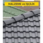 Demir oksit boyalı beton kiremitler ile çatı örtüsü yapılması (çift latalı sistem) (Malzeme Dahil) Demir oksit boyalı beton kiremitler ile çatı örtüsü yapılması (çift latalı sistem) (Malzeme Dahil)