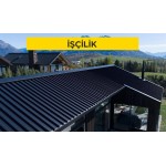 0,50 mm kalınlıkta trapezoidal boyalı sac ile çatı örtüsü yapılması (Malzeme Hariç) (İşçilik)