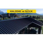 0,50 mm kalınlıkta trapezoidal boyalı sac ile çatı örtüsü yapılması (Malzeme Dahil)