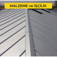 Ahsap çatı üzerine 0.50 mm kalınlıkta sıcak daldırma galvanizli düz sac ile çatı örtüsü yapılması. (Malzeme Dahil)