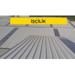 Mevcut çelik aşıklar üzerine, 50 mm taşyünü + 25 mm poliüretan yalıtımlı (üstü 1.20 mm kalınlıkta PVC membranlı, altı 0.60 mm kalınlıkta boyalı galvanizli sac) çatı paneli ile çatı örtüsü yapılması (Malzeme Hariç) (İşçilik) Mevcut çelik aşıklar üzerine, 50 mm taşyünü + 25 mm poliüretan yalıtımlı (üstü 1.20 mm kalınlıkta PVC membranlı, altı 0.60 mm kalınlıkta boyalı galvanizli sac) çatı paneli ile çatı örtüsü yapılması (Malzeme Hariç) (İşçilik)