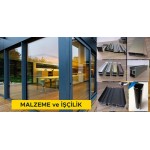 Naturel-mat eloksallı profillerle ısı yalıtımsız alüminyum doğrama imalatı yapılması ve yerine konulması (Malzeme Dahil) Naturel-mat eloksallı profillerle ısı yalıtımsız alüminyum doğrama imalatı yapılması ve yerine konulması (Malzeme Dahil)