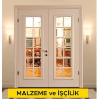 Ahşaptan camlı çarpma iç kapı kanadı yapılması ve yerine konulması (Malzeme Dahil)
