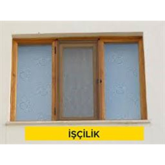 Ahşap çerçeveli, plastik telden sineklik yapılması ve yerine konulması (takılır- sökülür) (Malzeme Hariç) (İşçilik)
