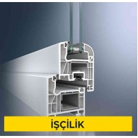 PVC ve alüminyum doğramaya profil ile 6+6 mm kalınlıkta 16 mm ara boşluklu ilk camı ısı kontrol kaplamalı çift camlı pencere ünitesi takılması (Malzeme Hariç) (İşçilik)