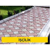 10 cm yüksekliğinde beyaz çimentolu buhar kürlü beton parke taşı ile döşeme kaplaması yapılması (her ebat, renk ve desende) (Malzeme Hariç) (İşçilik)