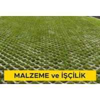 10 cm yüksekliğinde beyaz çimentolu buhar kürlü beton çim taşı ile döşeme kaplaması yapılması (her ebat, renk ve desende) (Malzeme Dahil)
