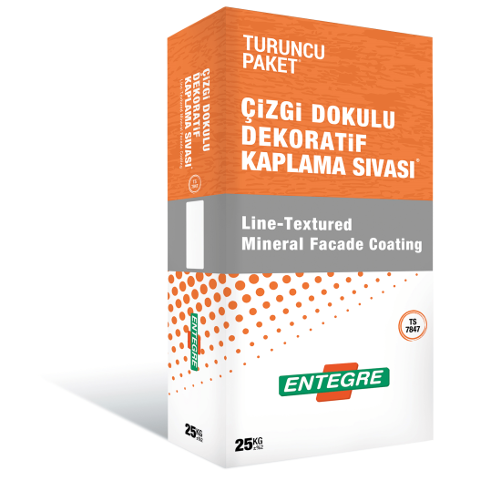 Entegre - Turuncu Paket Çizgi Dokulu Dekoratif Kaplama Sıvası