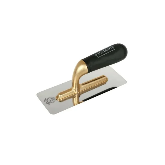 San Deco - Altın Kaplama Kulplu Çelik Sonlama Malası 200 x 80 mm