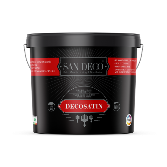 San Deco - Decosatin - Silikon Katkılı ve Su Bazlı Yarı Mat İç Cephe Boyası